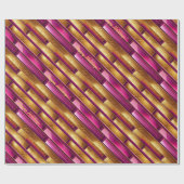 Magenta Goud Kerstmispatroon#28 ID1009 Cadeaupapier (Vlak)
