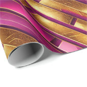 Magenta Goud Kerstmispatroon#28 ID1009 Cadeaupapier (Rol Hoek)