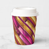 Magenta Goud Kerstmispatroon#28 ID1009 Papieren Bekers (Rechts)