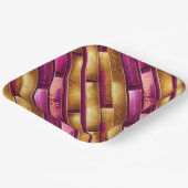 Magenta Goud Kerstmispatroon#28 ID1009 Papieren Bordje (Gebogen)