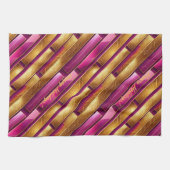 Magenta Goud Kerstmispatroon#28 ID1009 Theedoek (Horizontaal)