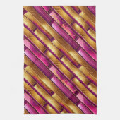 Magenta Goud Kerstmispatroon#28 ID1009 Theedoek (Verticaal)