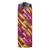 Magenta Goud Kerstmispatroon#28 ID1009 Thermosbeker (Voorkant)