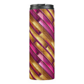 Magenta Goud Kerstmispatroon#28 ID1009 Thermosbeker (Achterkant)