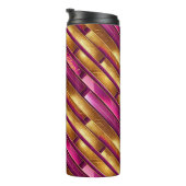 Magenta Goud Kerstmispatroon#28 ID1009 Thermosbeker (Geroteerd rechts)