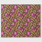 Magenta Goud Kerstmispatroon#29 ID1009 Cadeaupapier (Vlak)