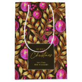 Magenta Goud Kerstmispatroon#29 ID1009 Medium Cadeauzakje (Voorkant)