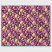 Magenta Goud Kerstmispatroon#31 ID1009 Cadeaupapier (Vlak)