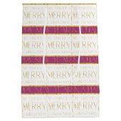 Magenta Goud Kerstmispatroon#35 ID1009 Medium Cadeauzakje (Achterkant)