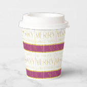 Magenta Goud Kerstmispatroon#35 ID1009 Papieren Bekers (Rechts)