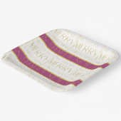 Magenta Goud Kerstmispatroon#35 ID1009 Papieren Bordje (Gebogen)