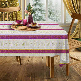 Magenta Goud Kerstmispatroon#35 ID1009 Tafelkleed