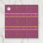 Magenta Goud Kerstmispatroon#35b ID1009 Bedankjes Labels (Voorkant)