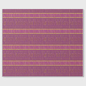 Magenta Goud Kerstmispatroon#35b ID1009 Cadeaupapier (Vlak)