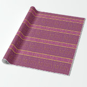 Magenta Goud Kerstmispatroon#35b ID1009 Cadeaupapier (Uitgerold)