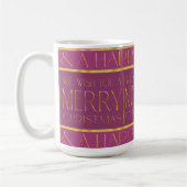 Magenta Goud Kerstmispatroon#35b ID1009 Koffiemok (Links)
