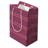 Magenta Goud Kerstmispatroon#35b ID1009 Medium Cadeauzakje (Achterkant Gekanteld)
