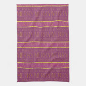 Magenta Goud Kerstmispatroon#35b ID1009 Theedoek (Verticaal)