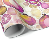 Magenta Goud Kerstmispatroon#6 ID1009 Cadeaupapier (Rol Hoek)