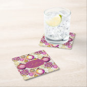 Magenta Goud Kerstmispatroon#6 ID1009 Kartonnen Onderzetters (Insitu)