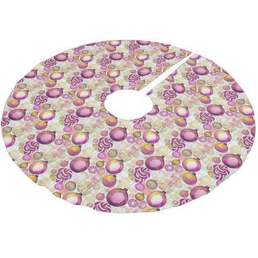 Magenta Goud Kerstmispatroon#6 ID1009 Kerstboom Rok (Gekanteld)