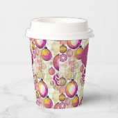 Magenta Goud Kerstmispatroon#6 ID1009 Papieren Bekers (Rechts)