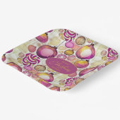 Magenta Goud Kerstmispatroon#6 ID1009 Papieren Bordje (Gebogen)