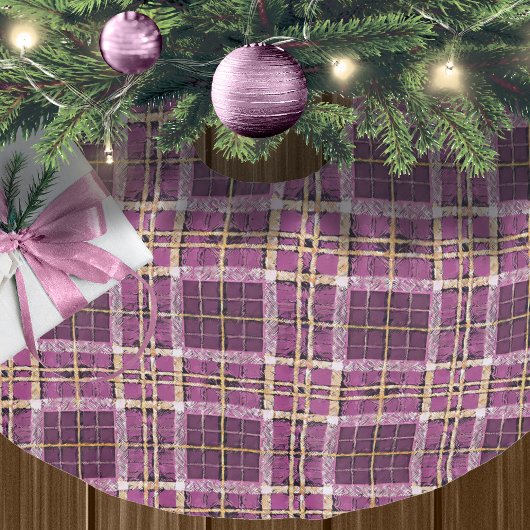 Magenta Goud Kerstmispatroon#7 ID1009 Kerstboom Rok