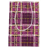 Magenta Goud Kerstmispatroon#7 ID1009 Medium Cadeauzakje (Achterkant)