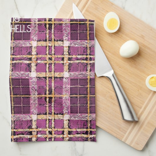 Magenta Goud Kerstmispatroon#7 ID1009 Theedoek (Quarter Fold)