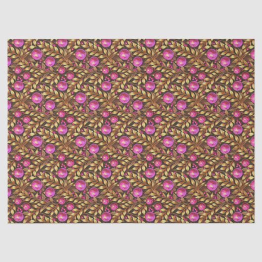 Magenta Goud Kerstpatroon#29 ID1009 Tissuepapier (Voorkant)