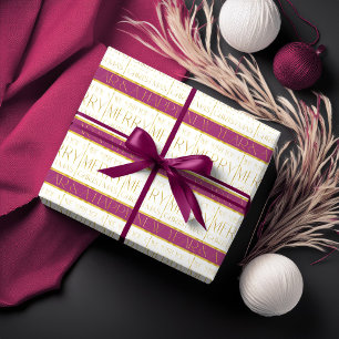 Magenta Goud Kerstpatroon#35 ID1009 Cadeaupapier