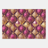 Magenta gouden kerstpatronen #12#25#27 ID1009 Inpakpapier Vel (Voorkant 2)