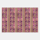 Magenta gouden kerstpatronen #12#25#27 ID1009 Inpakpapier Vel (Voorkant)