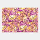 Magenta gouden kerstpatronen #2#21#32 ID1009 Inpakpapier Vel (Voorkant)