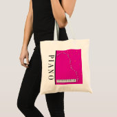 Magenta Grand Piano Bag Tote Bag (Voorkant (product))