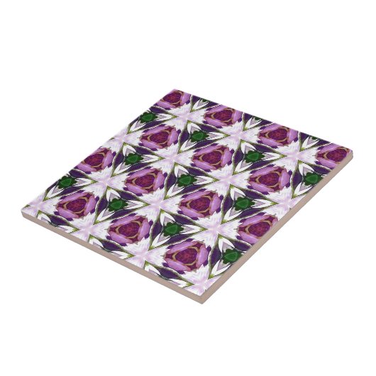 Magenta Green Burgandy Geomettic Chic Pattern Tegeltje (Zijkant)