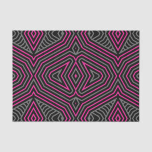 Magenta Grey and Black Etnic Tribal Patroon Tissuepapier