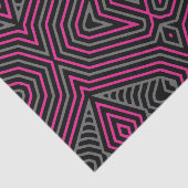 Magenta Grey and Black Etnic Tribal Patroon Tissuepapier (Detail)