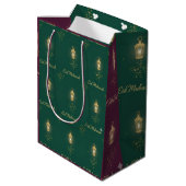Magenta/Groene Eid-cadeautas Medium Cadeauzakje (Achterkant Gekanteld)