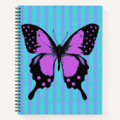 Magenta Grunge Butterfly Spiral Notitieboek (Voorkant)