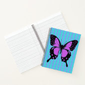 Magenta Grunge Butterfly Spiral Notitieboek (Binnen)