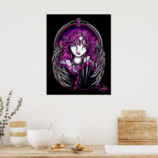 Magenta Guardian Angel Poster (Keuken)