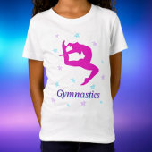 Magenta Gymnastics Leaping Silhouette Star T-shirt