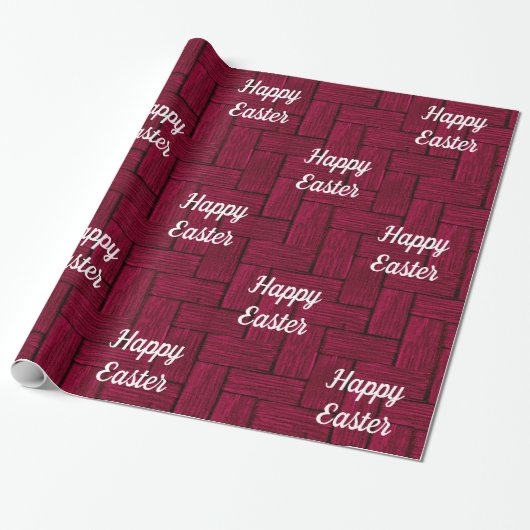 Magenta Happy Easter Wrapping Paper Cadeaupapier (Uitgerold)