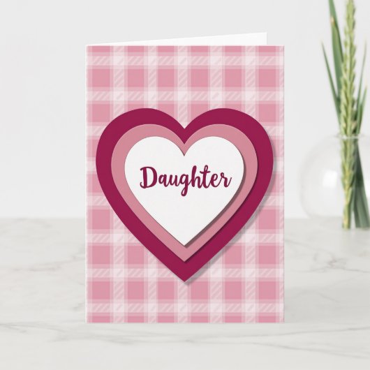 Magenta Hart Dochterkaart Kaart (Voorkant)