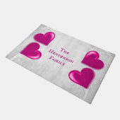 Magenta hart Persoonlijk deurmat (Schuin)