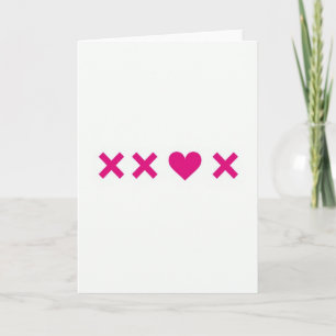 Magenta Hart Xoxo Liefdeskaart Kaart