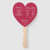 Magenta Heart Elegant Calligraphy Wedding Program Handwaaier (Achterkant)