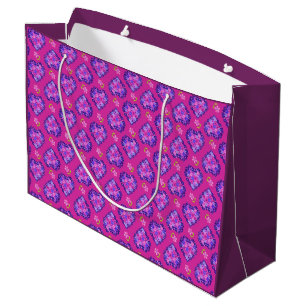 Magenta Hearts en Flowers Large Cft Bag Cadeautasje